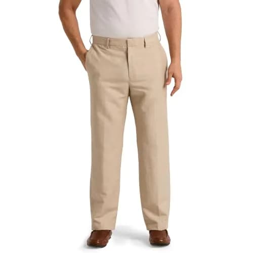 Cubavera Men's Flat Front Linen Blend Dress Pant (Waist 30-54 Big & Tall) | Breathable, Lightweight & Durable Khaki thumbnail 1