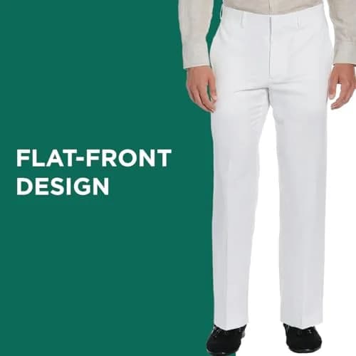 Cubavera Men's Flat Front Linen Blend Dress Pant (Waist 30-54 Big & Tall) | Breathable, Lightweight & Durable Khaki thumbnail 7