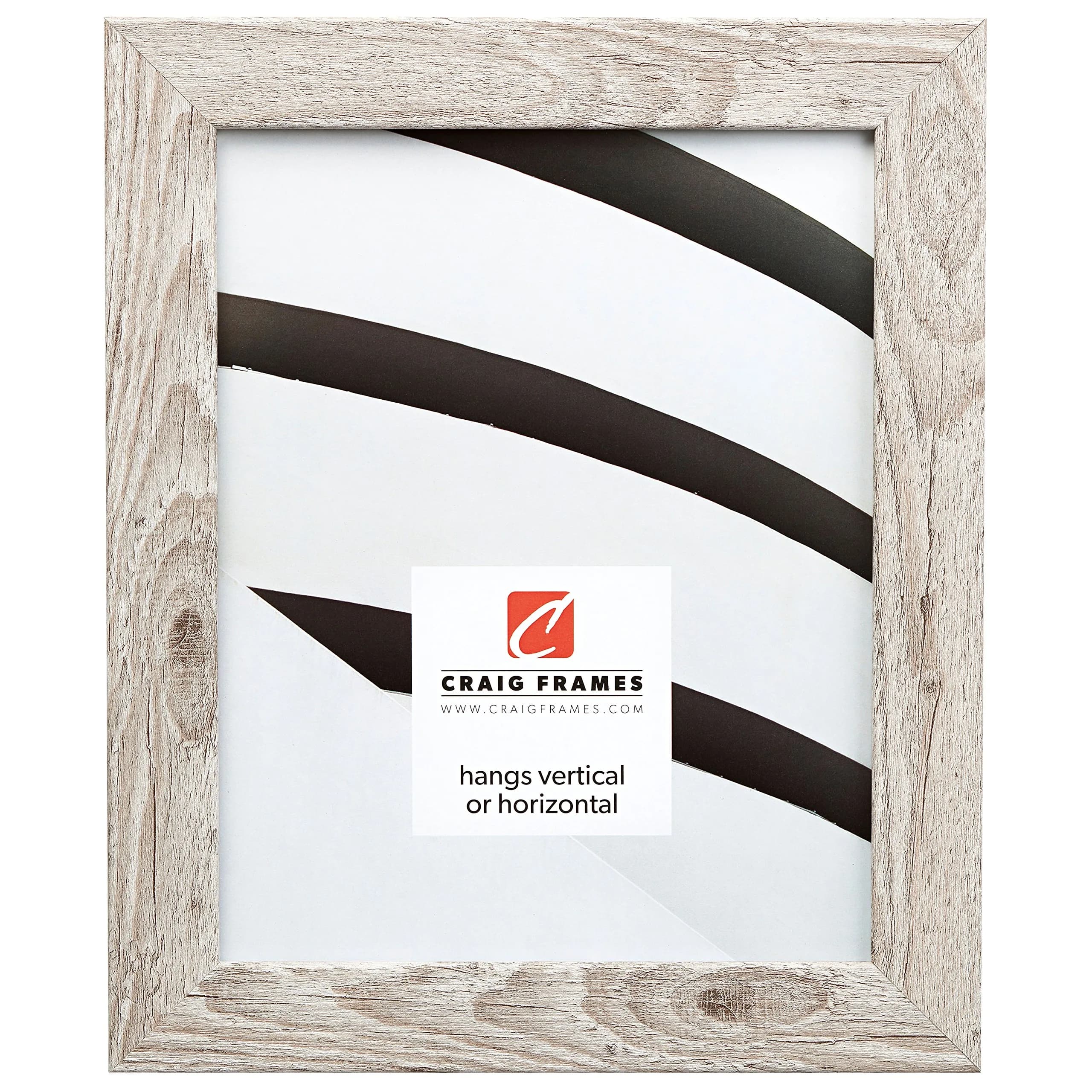 Craig Frames 5x7 inch (17.78cm) White Faux Barnwood Picture Frame with Glass | Modern Wall & Tabletop Decor — 26690 Restoration White