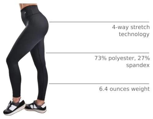 CompressionZ Women's Compression Leggings High Waist Black M | Supportive, Breathable & Sweat-Wicking Activewear thumbnail 4