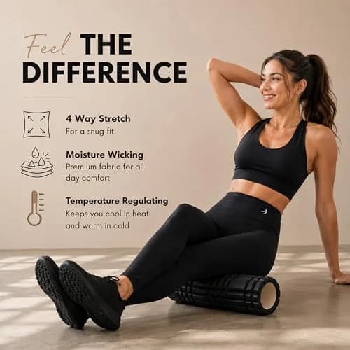 CompressionZ Women's Compression Leggings High Waist Black M | Supportive, Breathable & Sweat-Wicking Activewear thumbnail 5