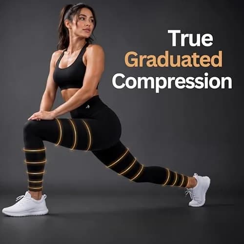 CompressionZ Women's Compression Leggings High Waist Black M | Supportive, Breathable & Sweat-Wicking Activewear thumbnail 7