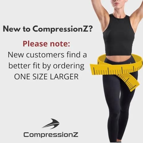 CompressionZ Women's Compression Leggings High Waist Black M | Supportive, Breathable & Sweat-Wicking Activewear thumbnail 3
