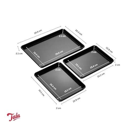 Tala Performance Baking Tray Set of 3 | Heavy-Duty Carbon Steel, Non-Stick, Oven Safe thumbnail 3