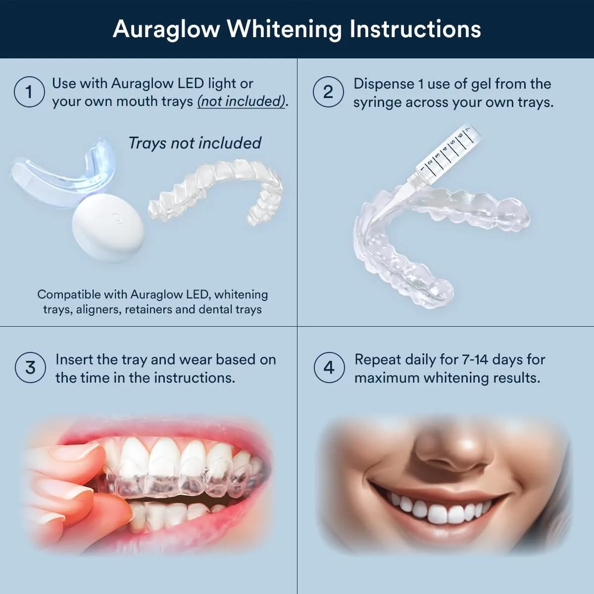 AURAGLOW 35% Carbamide Peroxide Teeth Whitening Gel 15mL (0.5 Fl Oz) | Dentist Strength Formula for Trays & Aligners - view 3