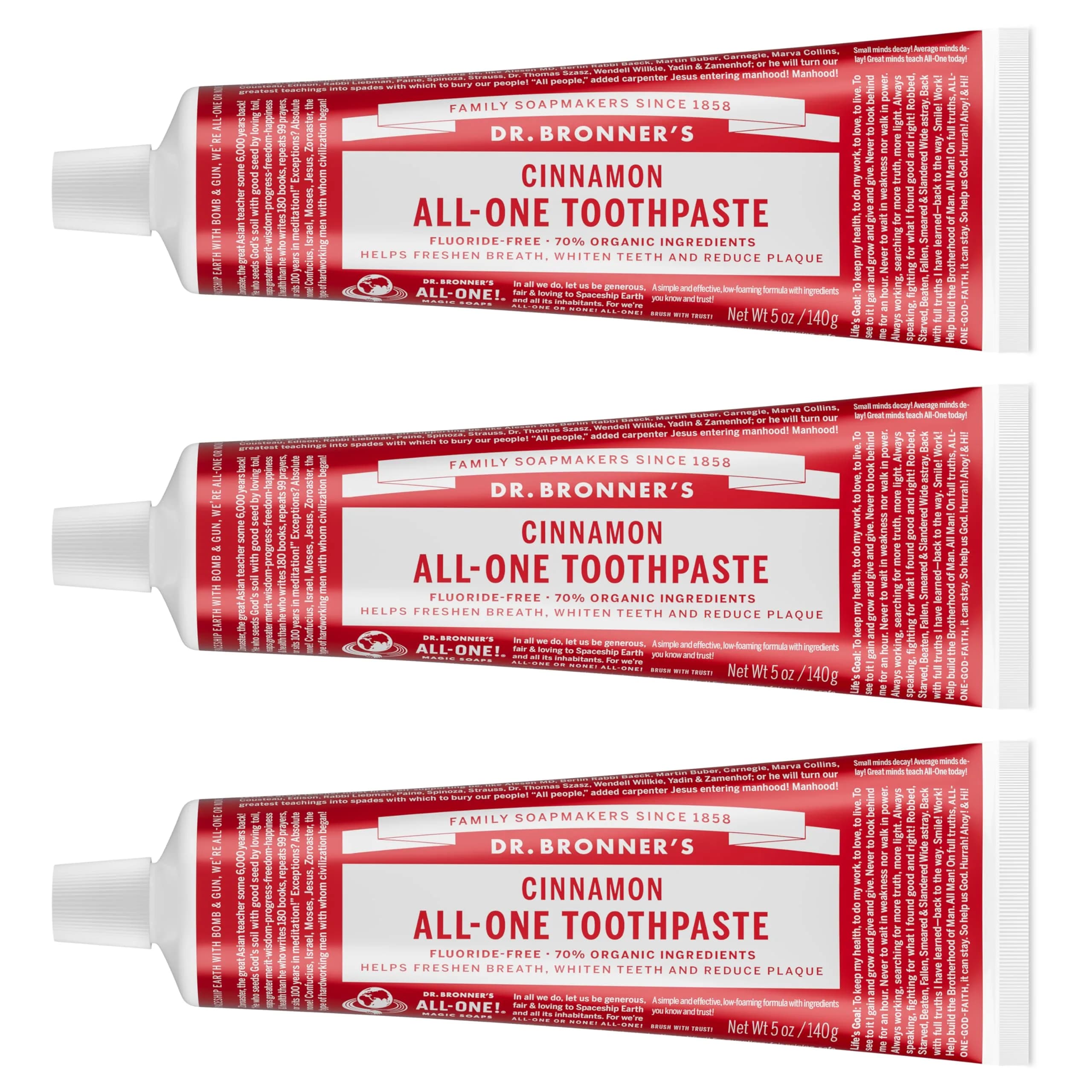Dr. Bronner's Cinnamon All-One Toothpaste 450g (16 oz) | Fluoride-Free & Vegan - main product image