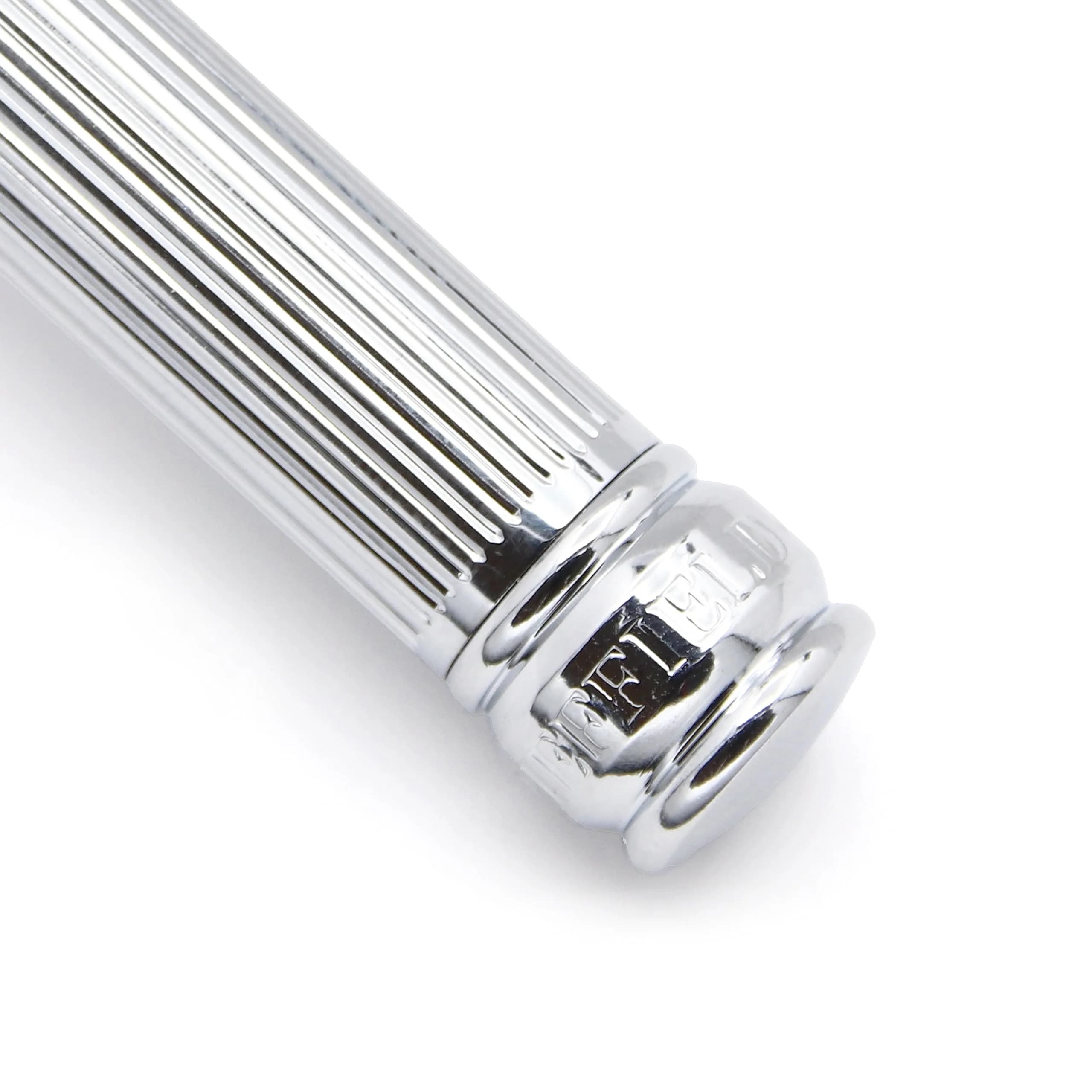 Edwin Jagger Double Edge Safety Razor - Lined Chrome Octagonal Handle, Regular Length thumbnail 3