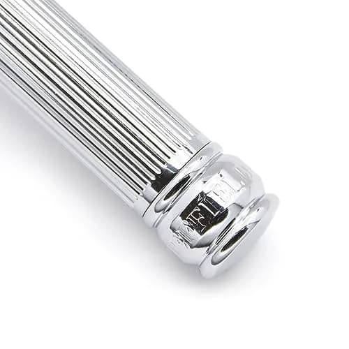 Edwin Jagger Double Edge Safety Razor - Lined Chrome Octagonal Handle, Regular Length - view 3