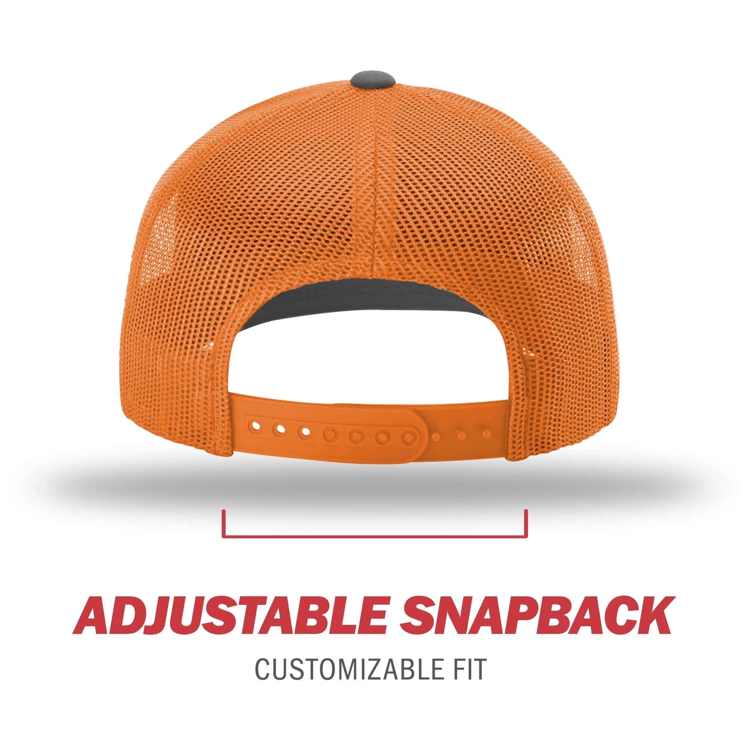 Richardson Unisex 112 Trucker Adjustable Snapback Baseball Cap, Charcoal/Orange, One Size - view 4