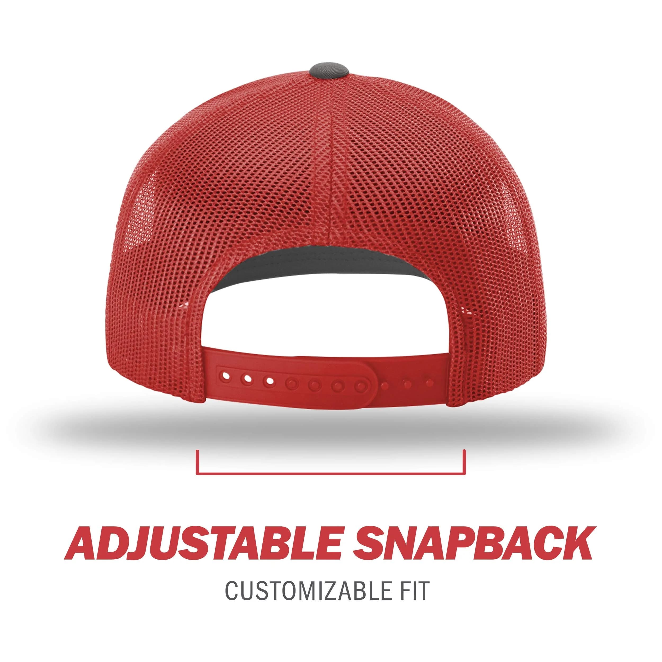 Richardson Unisex 112 Trucker Baseball Cap - Split Charcoal/Red, One Size - view 4