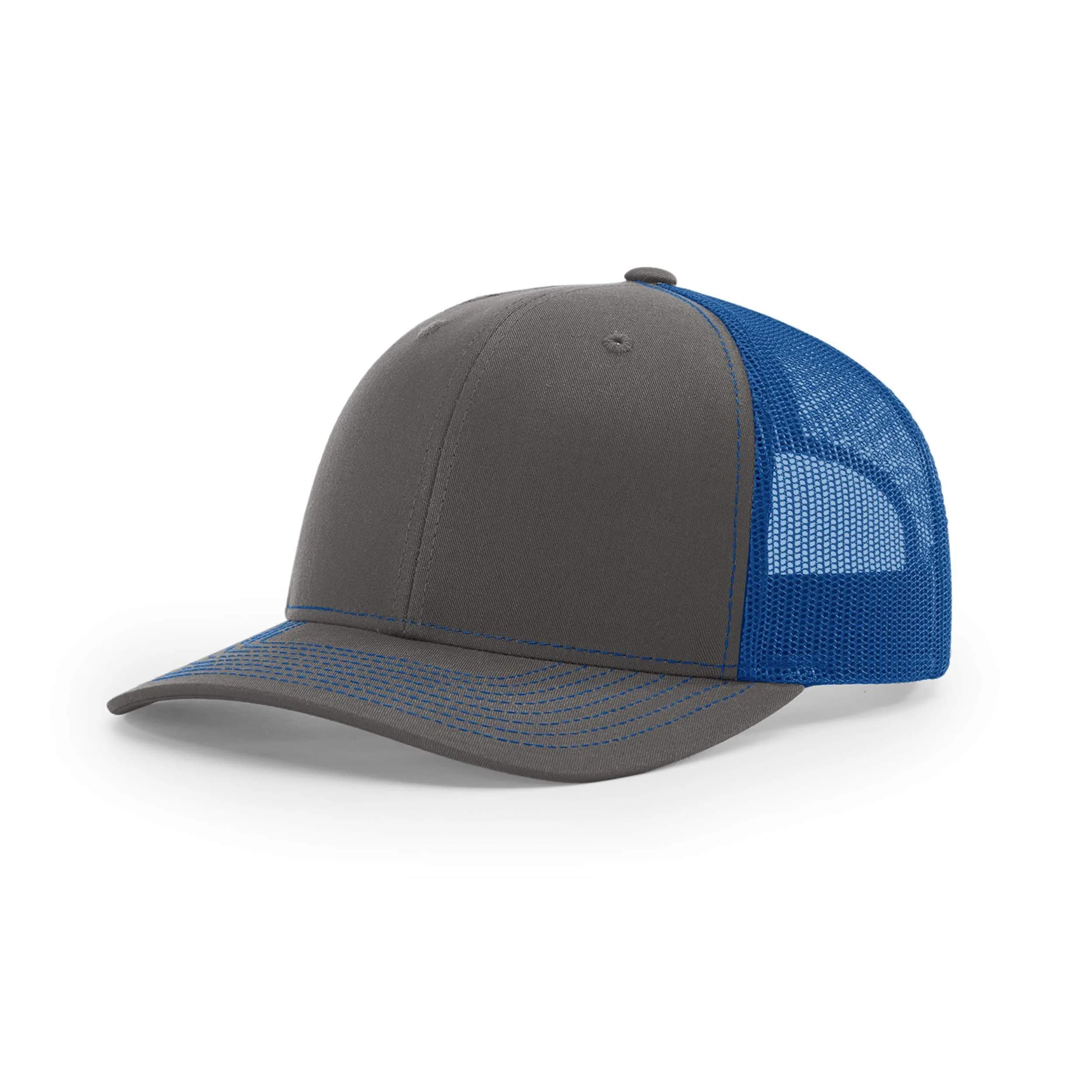 Richardson Unisex 112 Trucker Baseball Cap - Split Charcoal/Royal, One Size - main product image