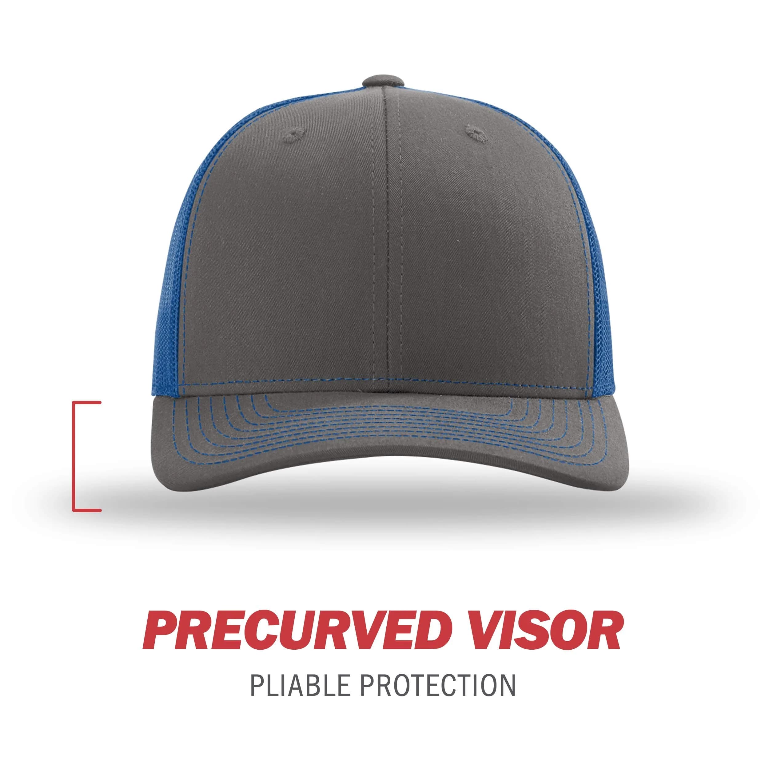 Richardson Unisex 112 Trucker Baseball Cap - Split Charcoal/Royal, One Size - view 2