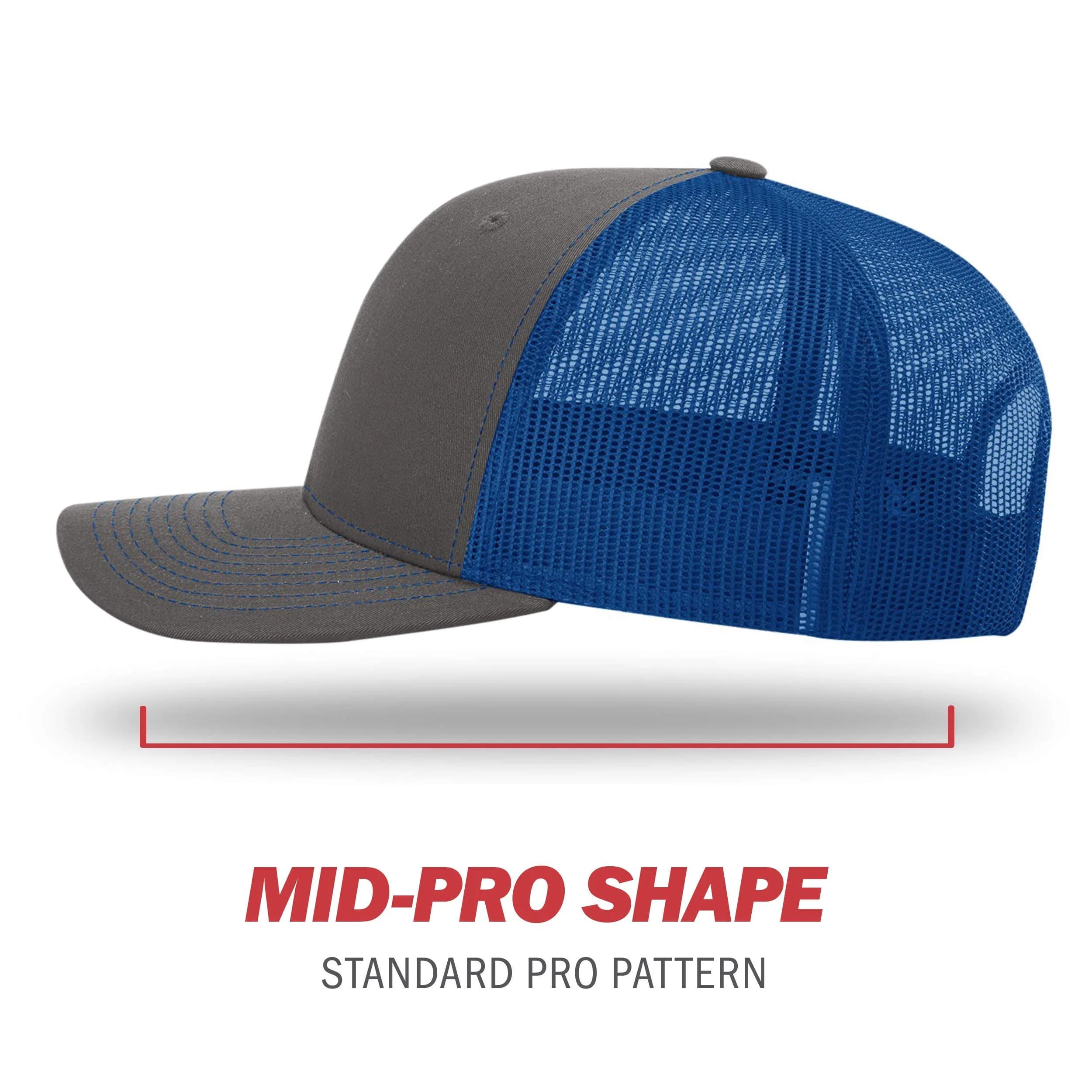 Richardson Unisex 112 Trucker Baseball Cap - Split Charcoal/Royal, One Size - view 3