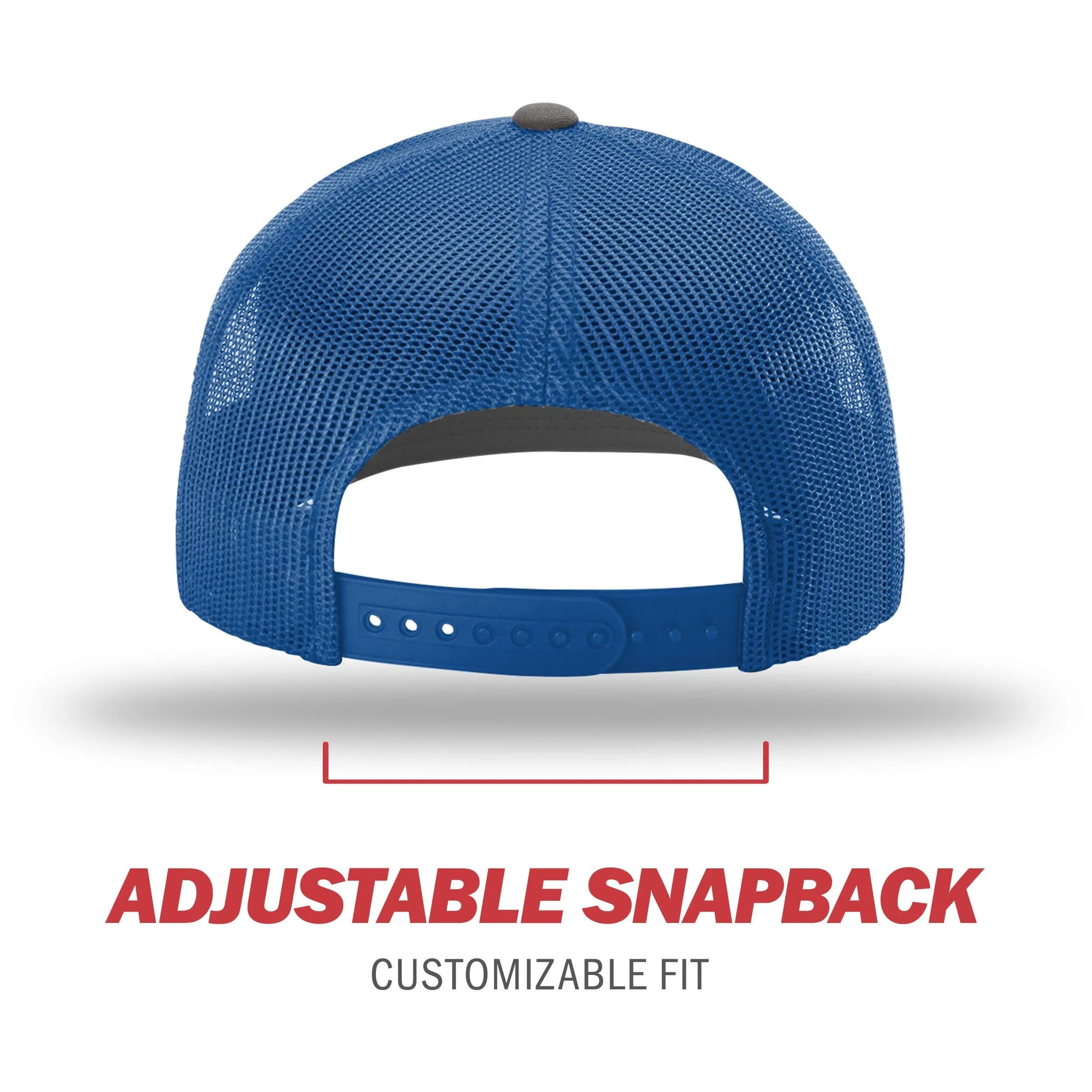 Richardson Unisex 112 Trucker Baseball Cap - Split Charcoal/Royal, One Size - view 4
