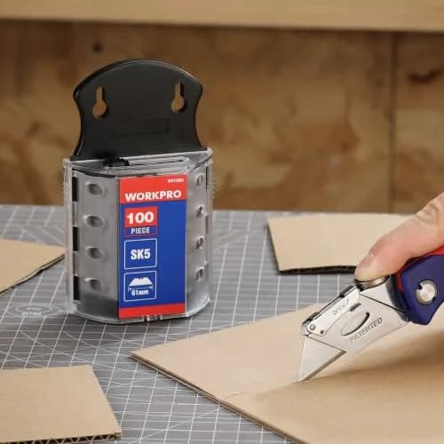WORKPRO SK5 Steel Utility Knife Blades 100-Pack (61.5mm) | Heavy Duty Blades for Cardboard, Leather, Soft Metal thumbnail 9
