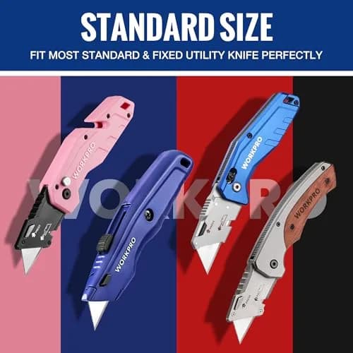 WORKPRO SK5 Steel Utility Knife Blades 100-Pack (61.5mm) | Heavy Duty Blades for Cardboard, Leather, Soft Metal thumbnail 3