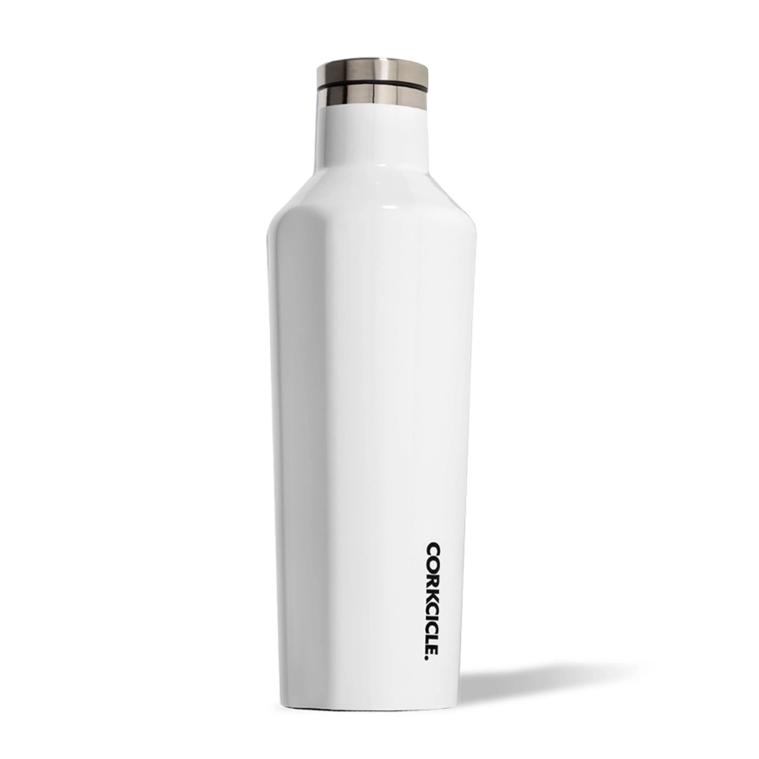 Corkcicle Classic Canteen 740ml (25 oz) Triple Insulated Bottle | Keeps Drinks Cold 25 Hrs, Hot 17 Hrs — Gloss White