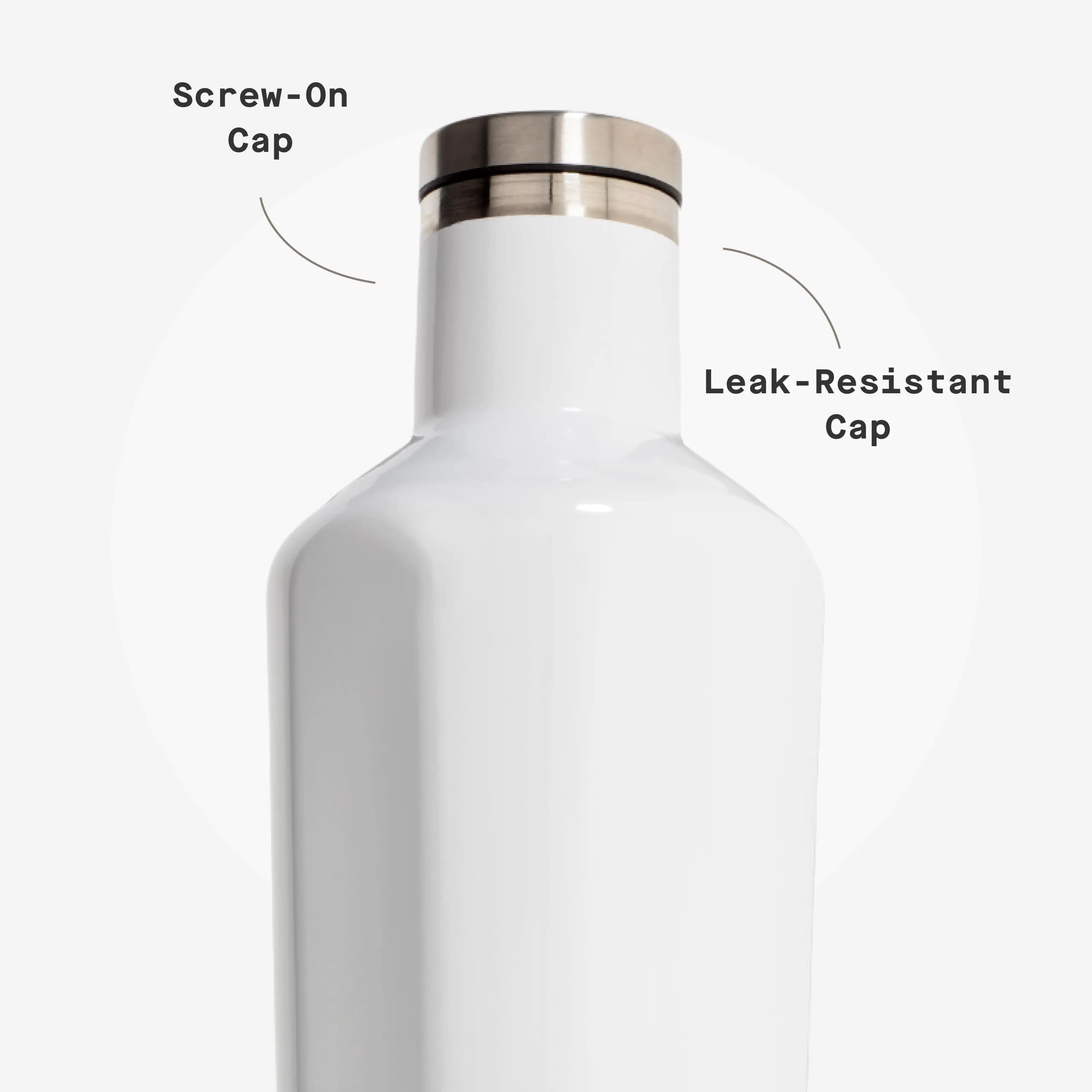 Corkcicle Classic Canteen 16 oz Triple Insulated Bottle, Gloss White | Keeps Drinks Cold 25 Hrs, Hot 12 Hrs - view 5