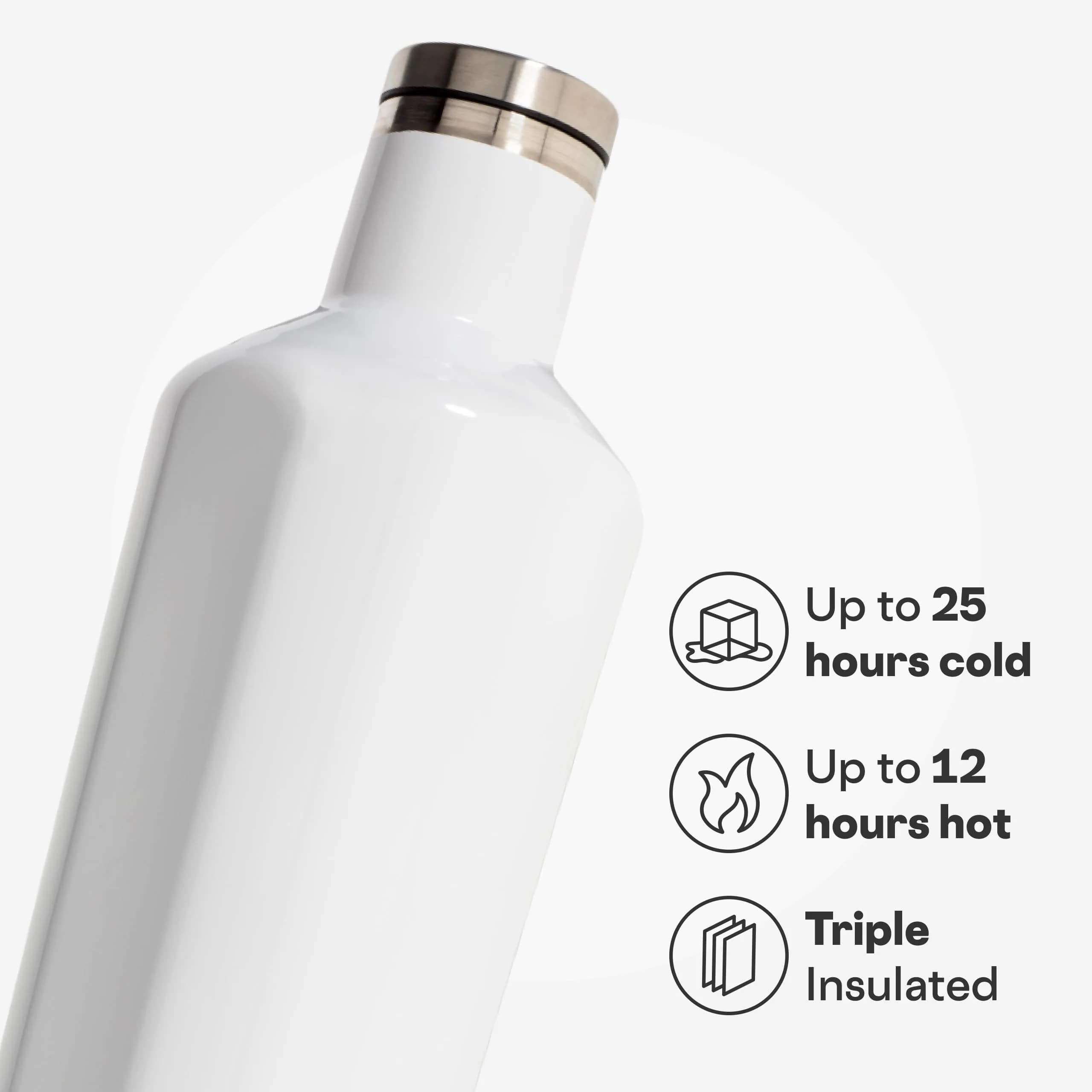 Corkcicle Classic Canteen 16 oz Triple Insulated Bottle, Gloss White | Keeps Drinks Cold 25 Hrs, Hot 12 Hrs - view 3