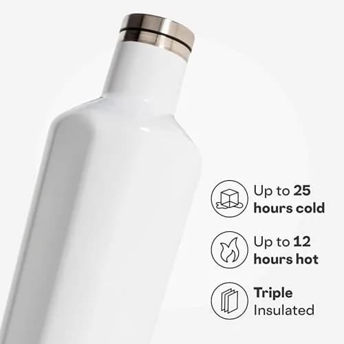 Corkcicle Classic Canteen 16 oz Triple Insulated Bottle, Gloss White | Keeps Drinks Cold 25 Hrs, Hot 12 Hrs thumbnail 3