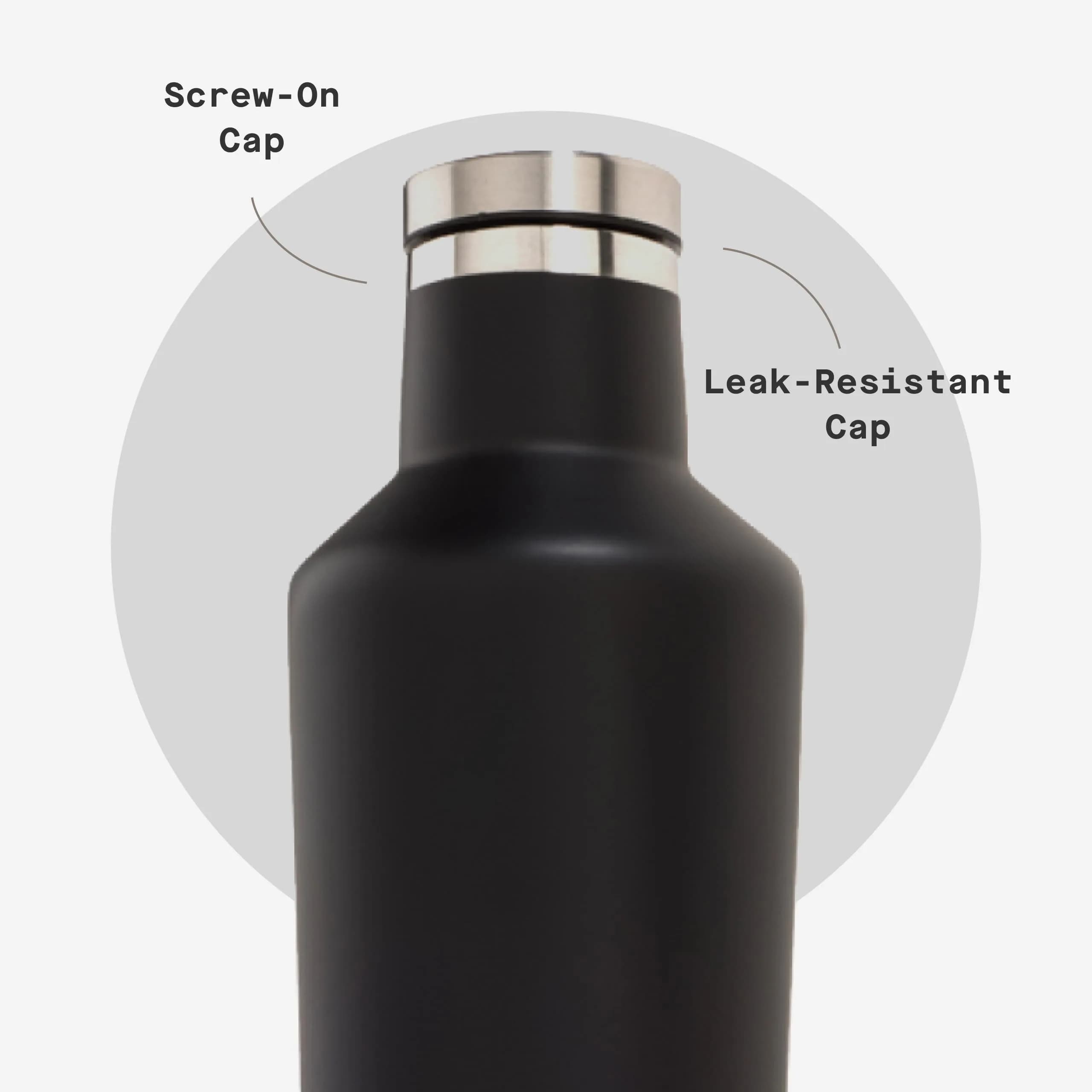 Corkcicle Classic Canteen 750ml (25 oz) Triple Insulated Bottle, Black | Keeps Drinks Cold 25 Hrs, Hot 13 Hrs - view 5