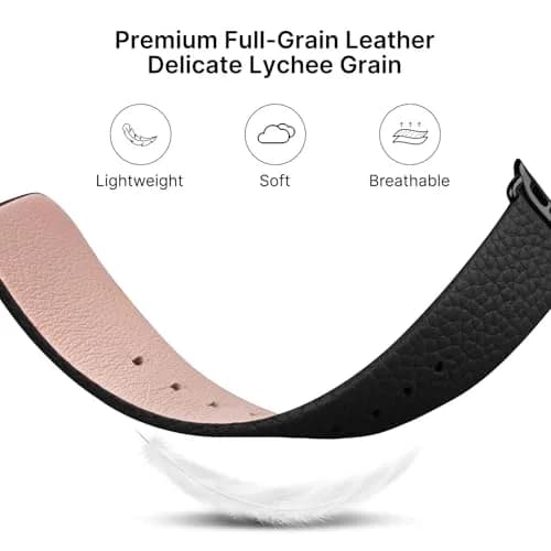 Fullmosa Leather Band for Apple Watch 46/45/44/42mm | Elegant, Genuine Cowhide Leather, Unisex thumbnail 4