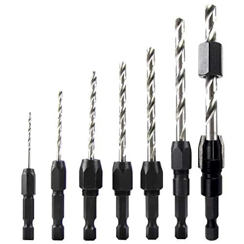Make it Snappy 7pc Hex Shank Drill Bit Adapter Set 1/16" - 1/4" (Metric 1.59mm - 6.35mm) | Adapts Round Bits for Impact Drivers thumbnail 1