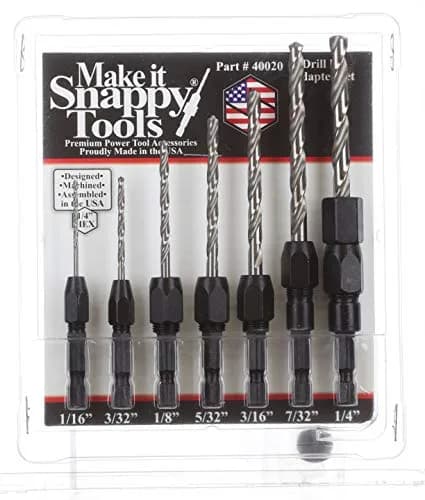 Make it Snappy 7pc Hex Shank Drill Bit Adapter Set 1/16" - 1/4" (Metric 1.59mm - 6.35mm) | Adapts Round Bits for Impact Drivers thumbnail 2