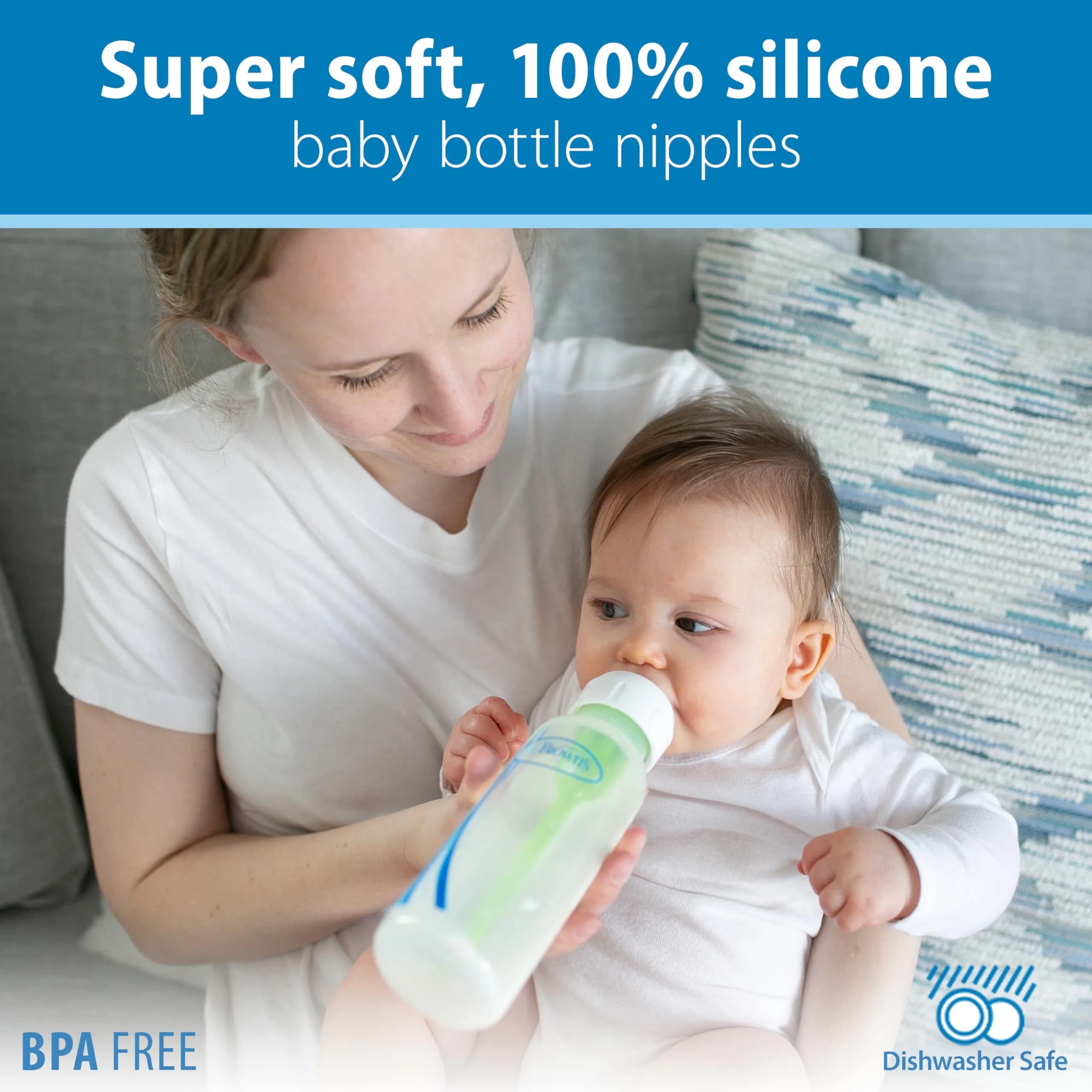 Dr. Brown's Narrow Level 3 Medium-Fast Flow Nipple, 6m+, 6-Pack | Clinically Proven Anti-Colic Nipple thumbnail 7