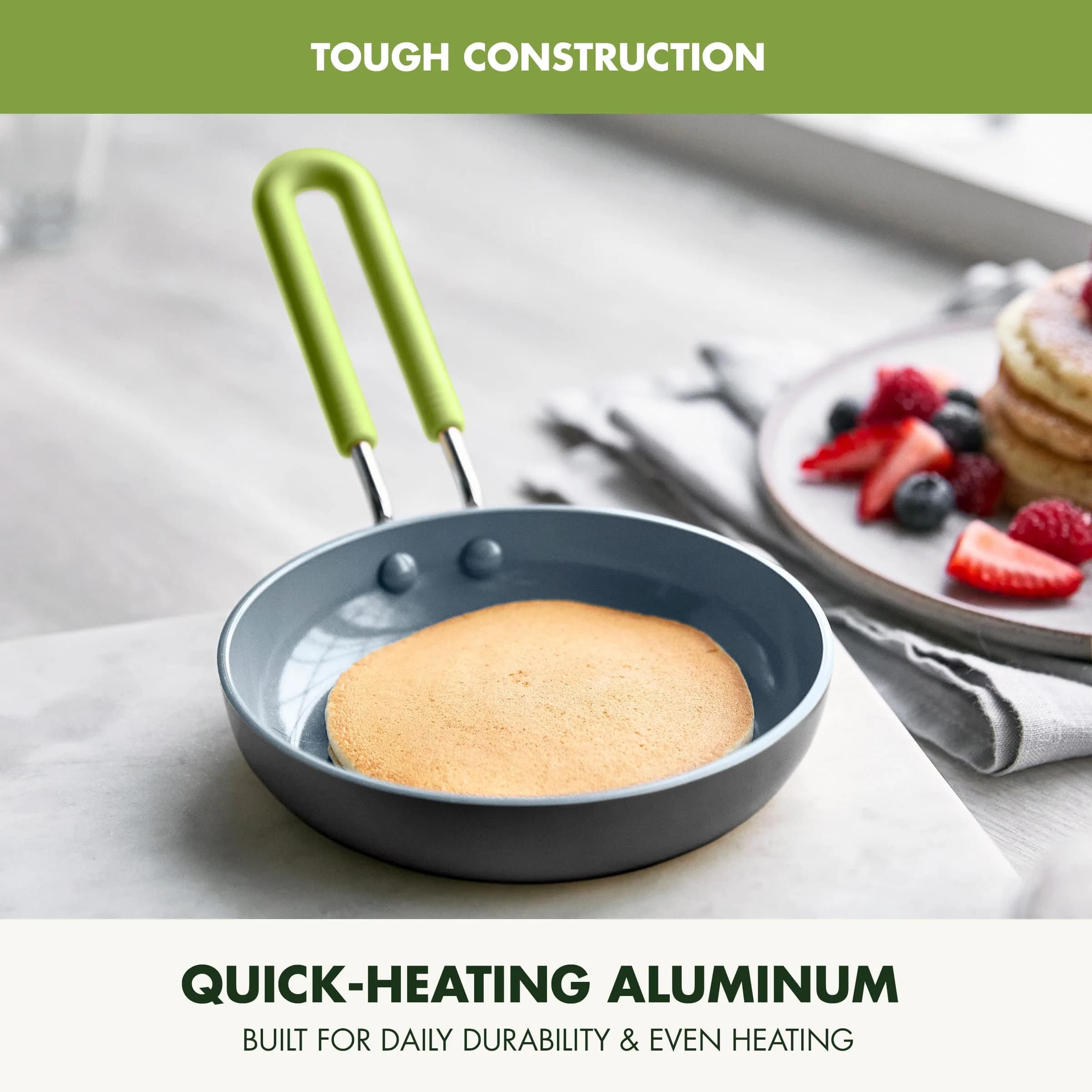 GreenPan Mini 5" Black Ceramic Nonstick Egg Pan for Single Servings - view 2