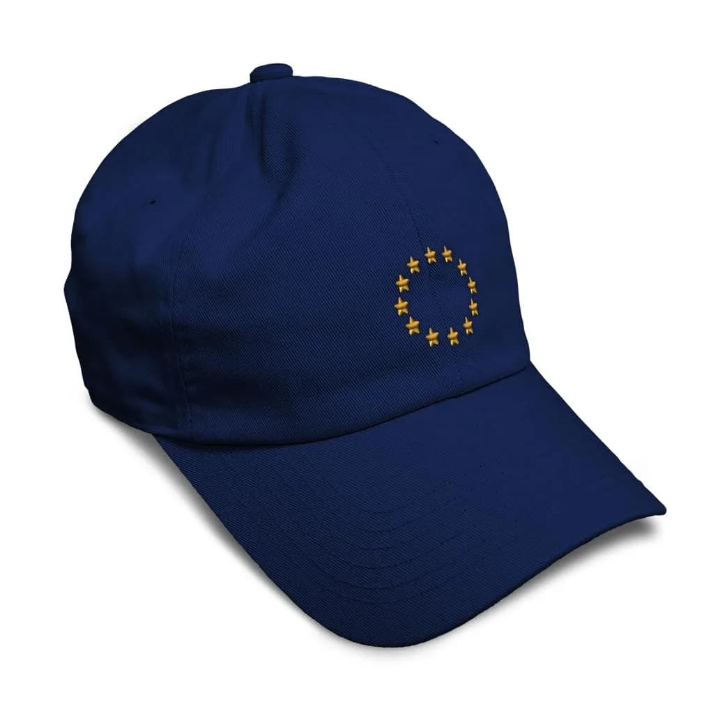 Speedy Pros Soft Baseball Hat Embroidered EU Seal Men & Ladies Cotton Navy | Casual Heritage Style