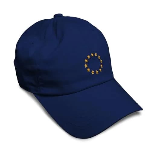 Speedy Pros Soft Baseball Hat Embroidered EU Seal Men & Ladies Cotton Navy | Casual Heritage Style thumbnail 1