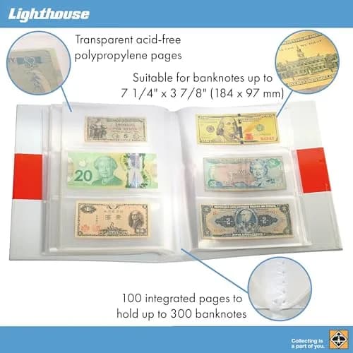 Leuchtturm Currency Album with 100 Sheets | Store & Display 300 Banknotes thumbnail 3