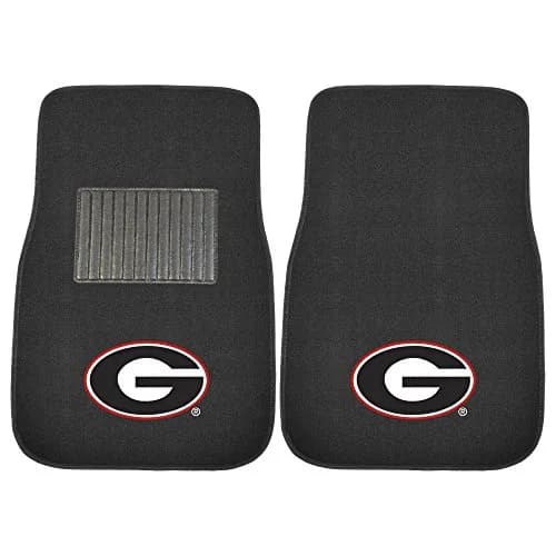 FANMATS NCAA Georgia Bulldogs 2-Pack Car Mat Set | Embroidered Team Logo, Universal Fit, Durable Polyester, Black thumbnail 1