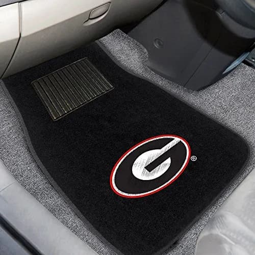 FANMATS NCAA Georgia Bulldogs 2-Pack Car Mat Set | Embroidered Team Logo, Universal Fit, Durable Polyester, Black thumbnail 2