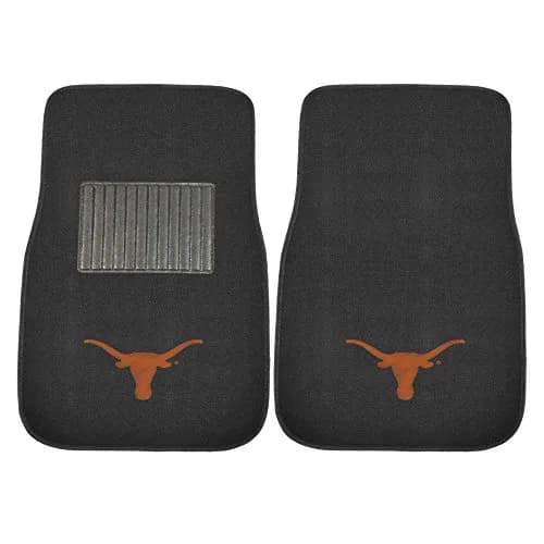 FANMATS NCAA Texas Longhorns 2-Pack Embroidered Car Mat Set | Universal Fit, Durable Polyester, Officially Licensed, Black thumbnail 1