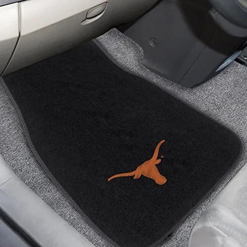 FANMATS NCAA Texas Longhorns 2-Pack Embroidered Car Mat Set | Universal Fit, Durable Polyester, Officially Licensed, Black thumbnail 2
