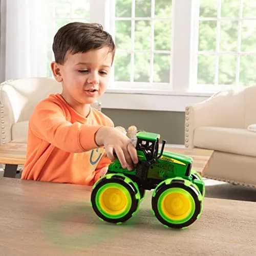 TOMY Monster Treads Lightning Wheels John Deere Tractor 18cm (7.5in) | Motion Activated Light Up Toy thumbnail 4