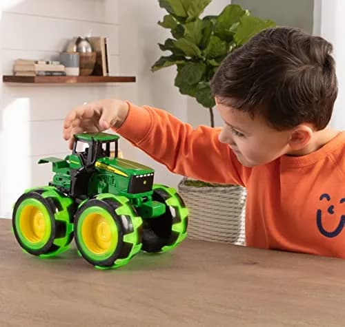 TOMY Monster Treads Lightning Wheels John Deere Tractor 18cm (7.5in) | Motion Activated Light Up Toy thumbnail 6