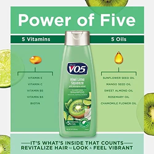 VO5 Herbal Escapes Clarifying Shampoo Kiwi Lime Squeeze 370ml (12.5 Fl Oz) | Nourishes Hair for Fuller, Thicker Look thumbnail 4