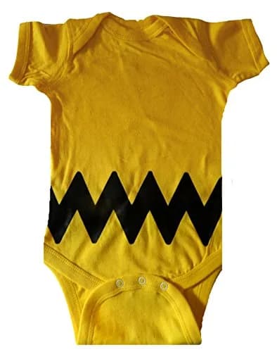 Custom Kingdom Baby Bodysuit 3-6 Months Yellow | Peanuts Charlie Brown Outfit for Infants — Yellow