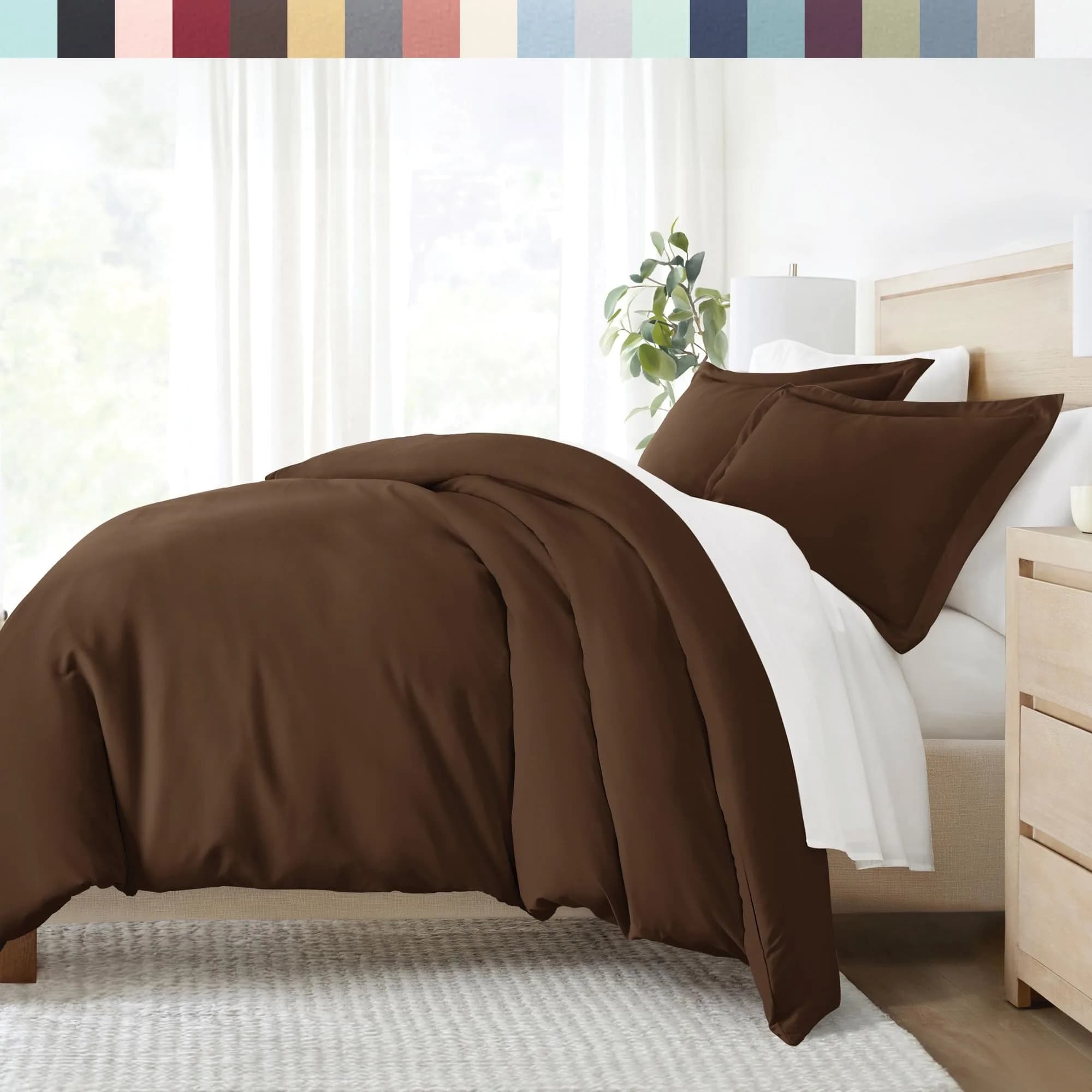 Linen Market Duvet Cover King Size 108"x96" Ultra Soft Microfiber | Durable & Soft Brushed Microfiber — Chocolate / Queen/Full