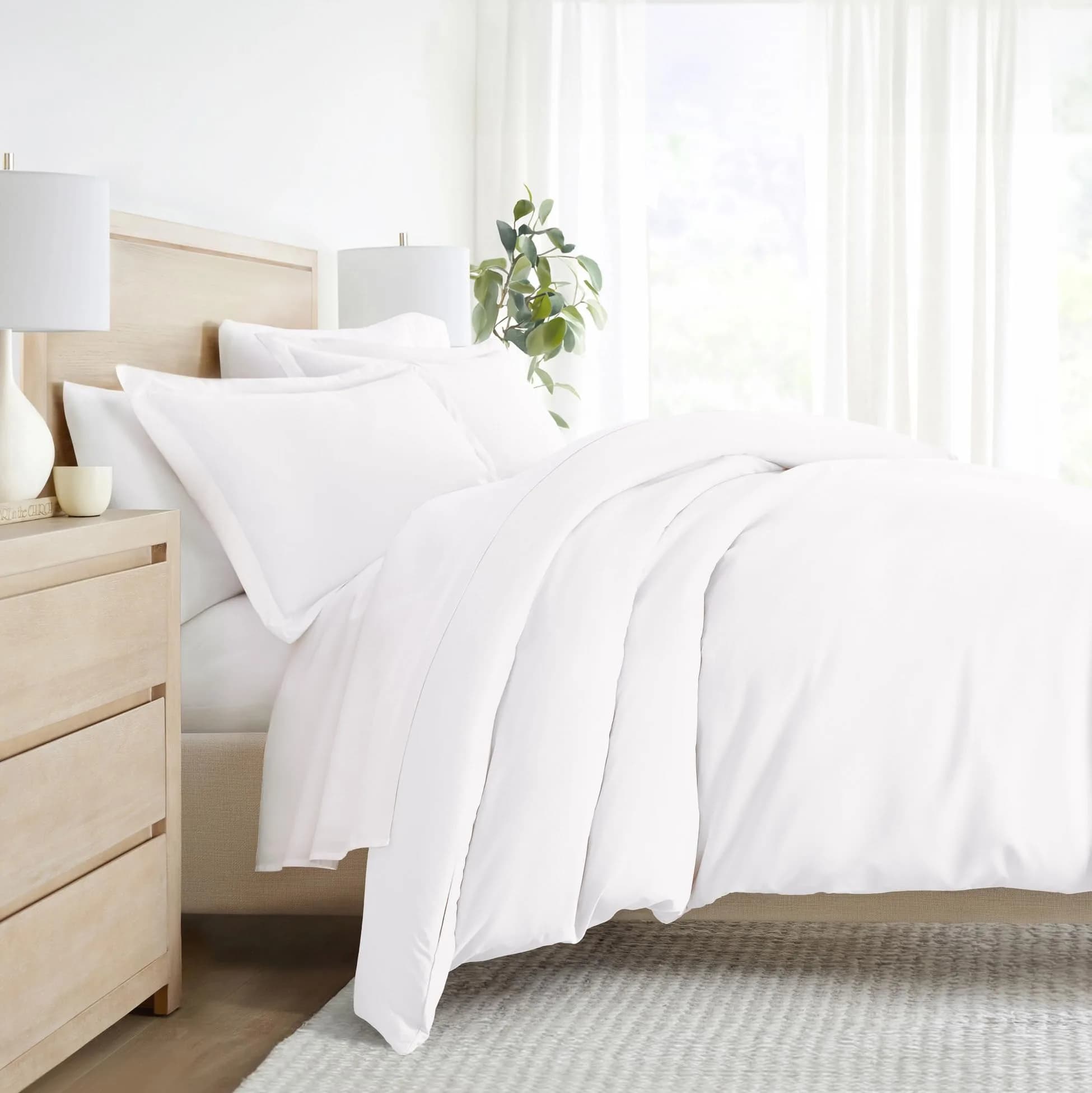 Linen Market Duvet Cover King Size 108"x96" Ultra Soft Microfiber | Durable & Soft Brushed Microfiber — White / Queen/Full