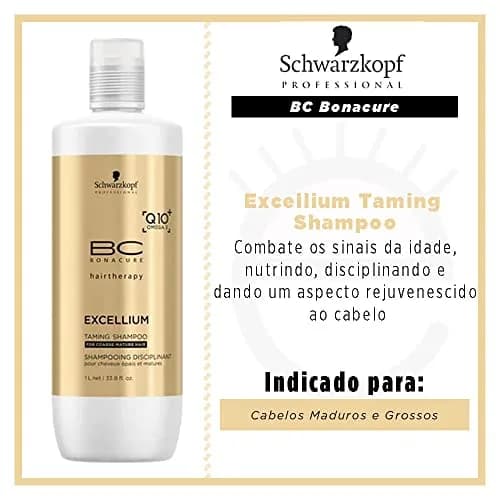Schwarzkopf BC Bonacure EXCELLIUM Taming Shampoo with Q10+ Omega-3, 33.81 oz | Nourishes & Tames Coarse Hair thumbnail 2