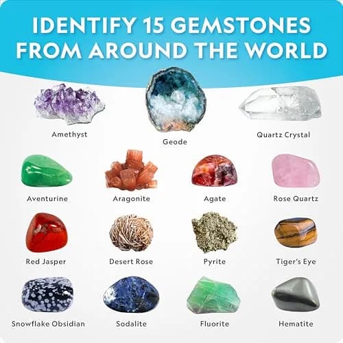 NATIONAL GEOGRAPHIC Mega Gemstone Dig Kit 700g (0.7kg) | Dig Up 15 Real Gemstones and Crystals thumbnail 4
