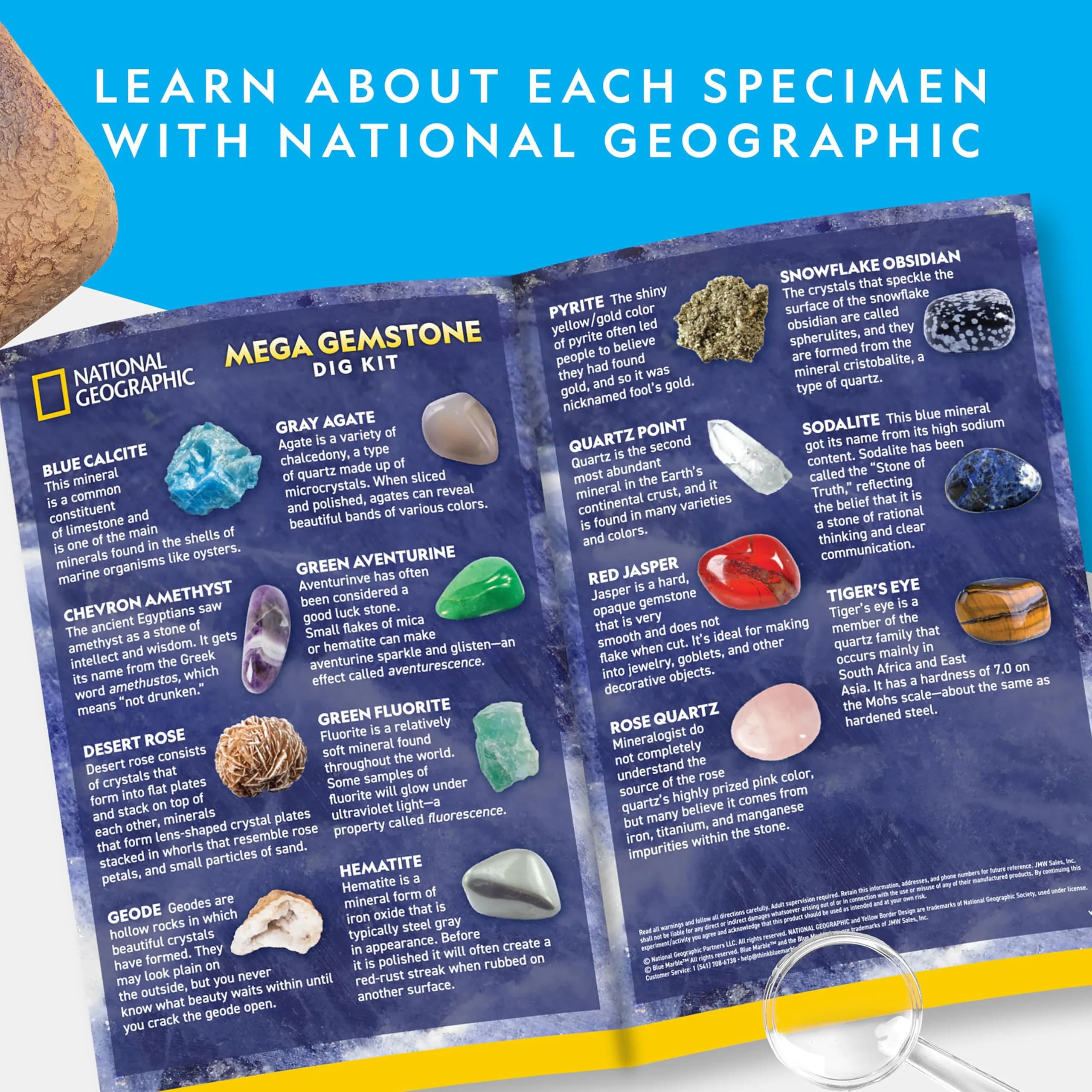 NATIONAL GEOGRAPHIC Mega Gemstone Dig Kit 700g (0.7kg) | Dig Up 15 Real Gemstones and Crystals - view 5