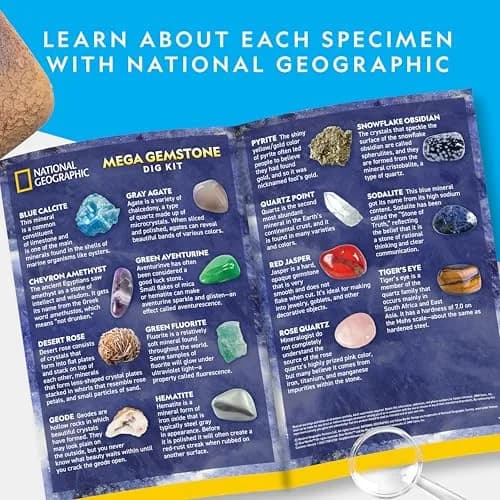 NATIONAL GEOGRAPHIC Mega Gemstone Dig Kit 700g (0.7kg) | Dig Up 15 Real Gemstones and Crystals thumbnail 5