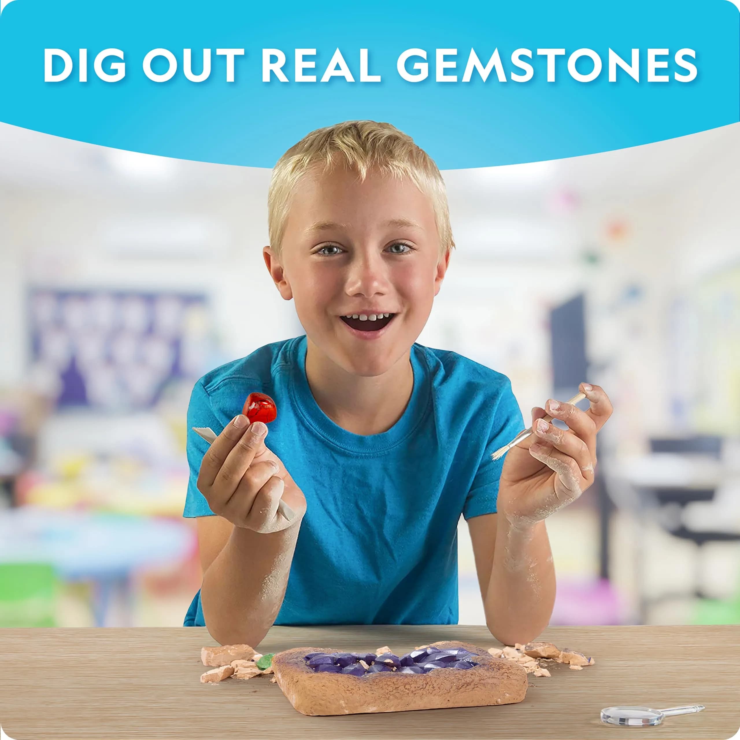 NATIONAL GEOGRAPHIC Mega Gemstone Dig Kit 700g (0.7kg) | Dig Up 15 Real Gemstones and Crystals - view 2