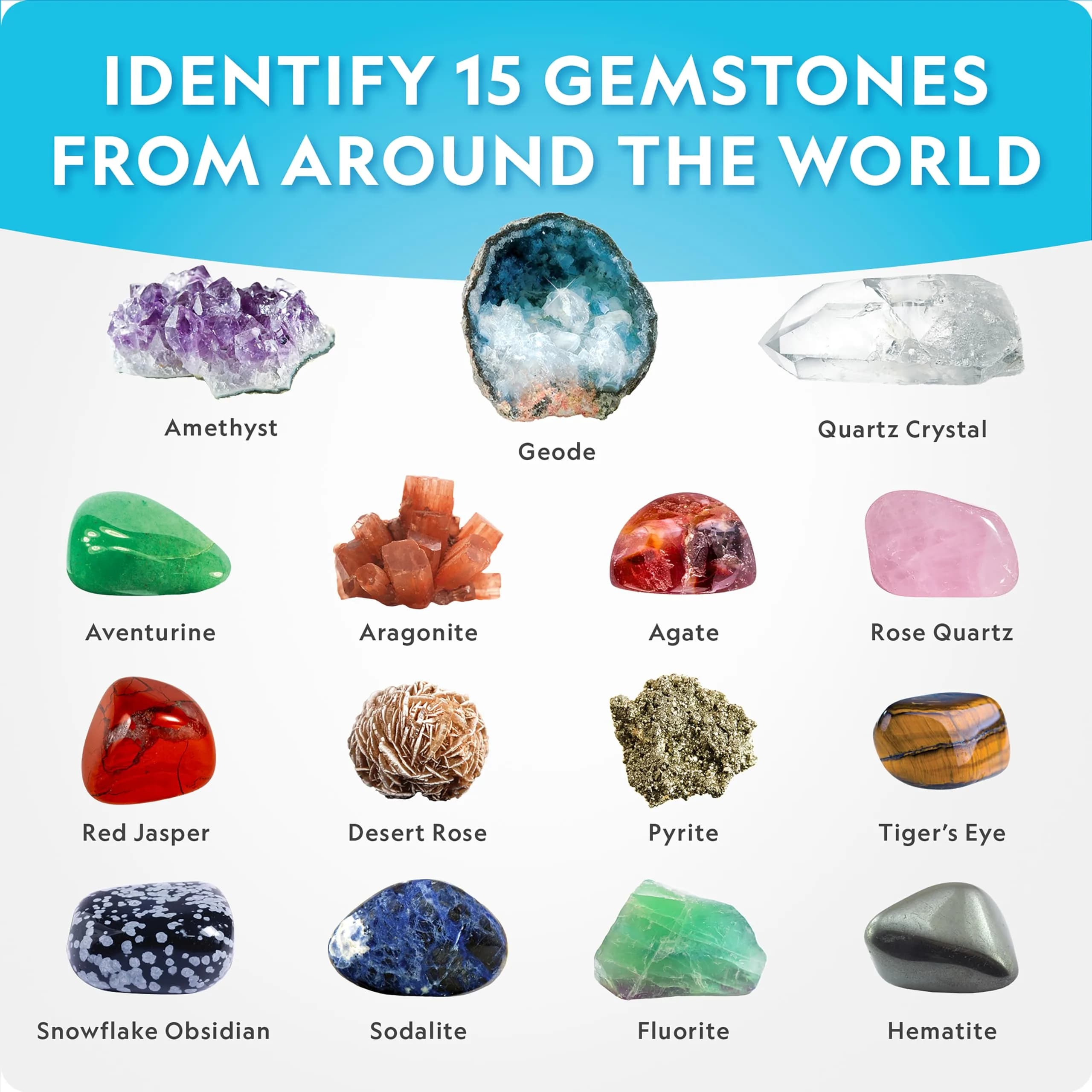 NATIONAL GEOGRAPHIC Mega Gemstone Dig Kit 700g (0.7kg) | Dig Up 15 Real Gemstones and Crystals - view 4