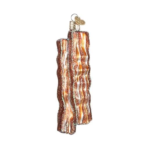 Old World Christmas Bacon Strips Glass Blown Ornament 7.4cm (2.9in) | Handcrafted Holiday Decoration thumbnail 1